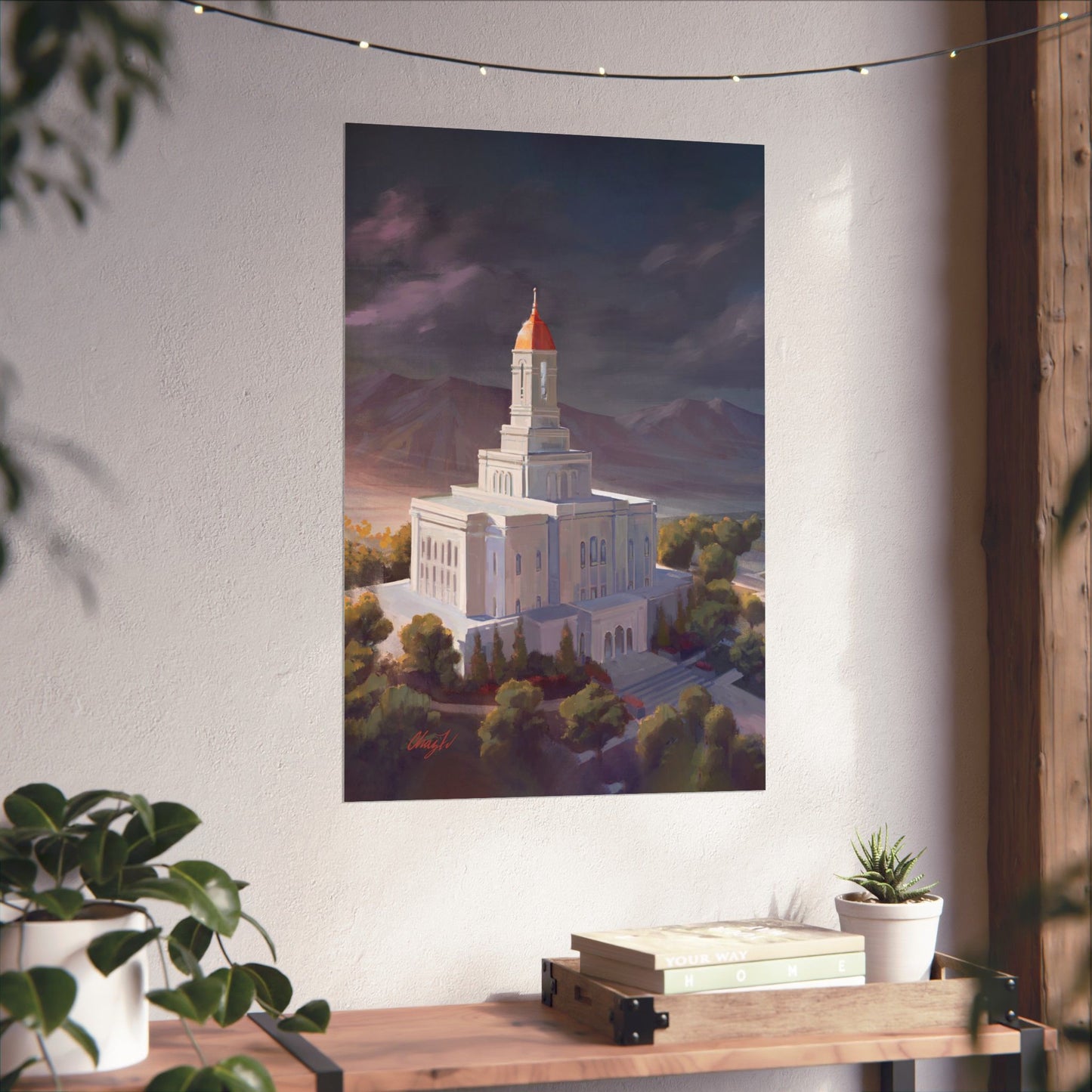 Premium Matte Paper Print, Deseret Peak Temple, After the Storm, by Chaz Walgamott