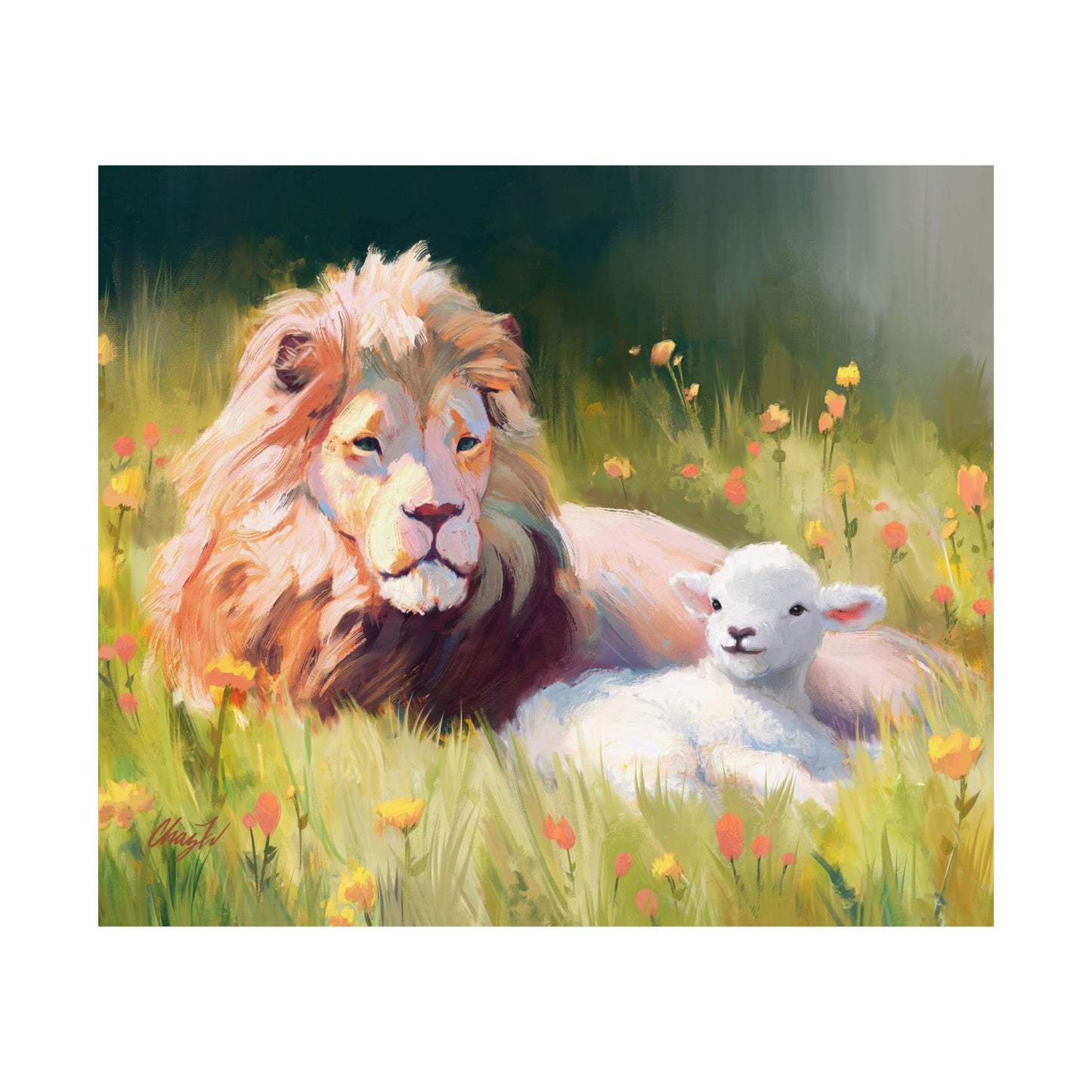 Premium Matte Print, The Lamb and the Lion, by Chaz Walgamott