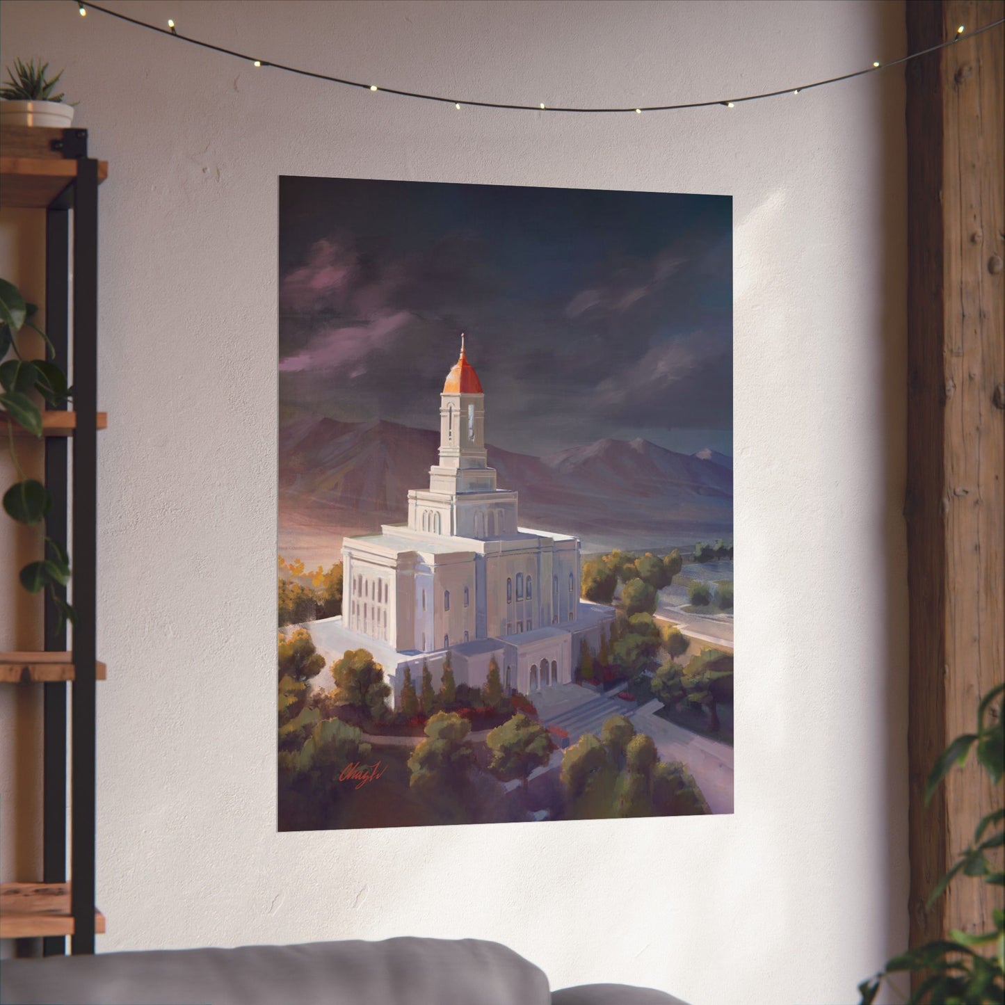 Premium Matte Paper Print, Deseret Peak Temple, After the Storm, by Chaz Walgamott