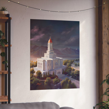 Premium Matte Paper Print, Deseret Peak Temple, After the Storm, by Chaz Walgamott