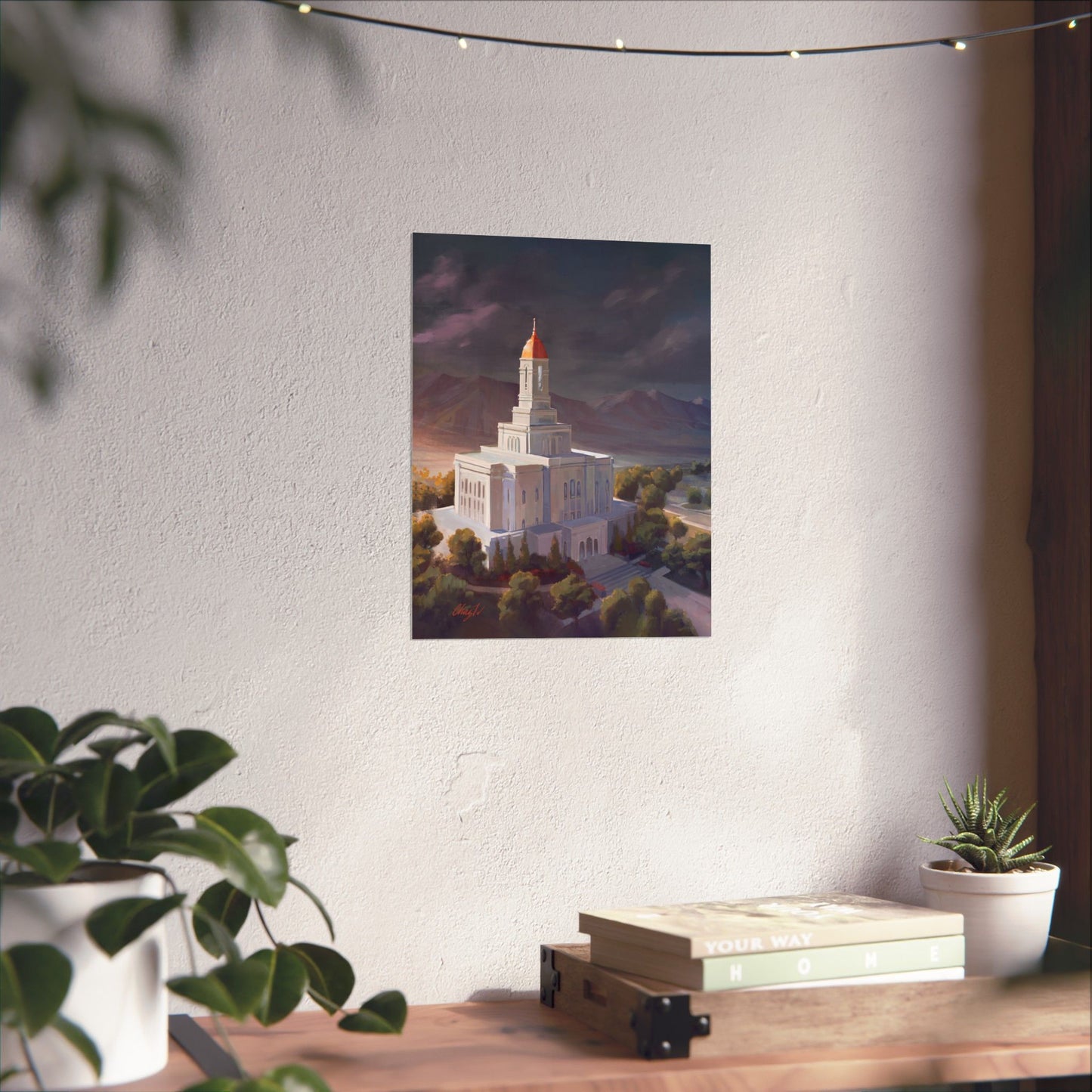 Premium Matte Paper Print, Deseret Peak Temple, After the Storm, by Chaz Walgamott