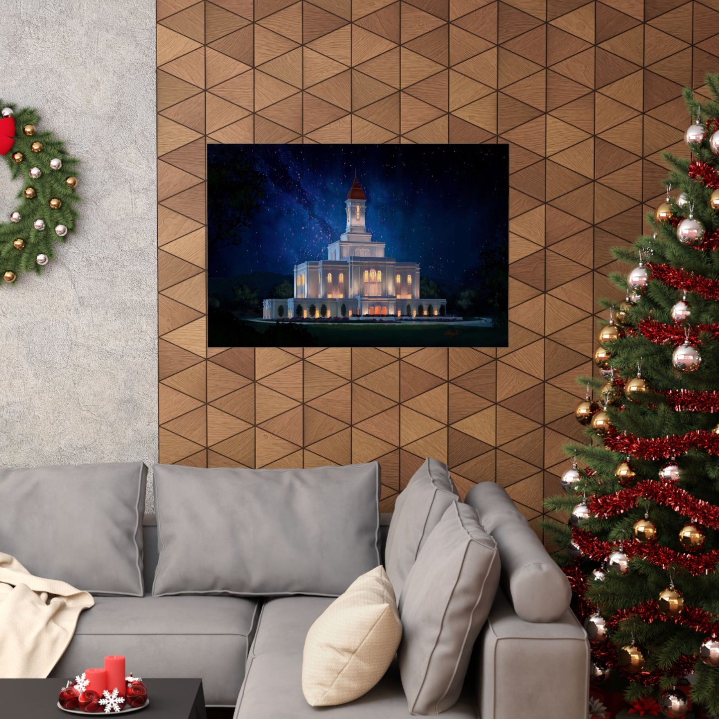 Premium Matte Print--Deseret Peak Temple--Night Sky, by Chaz Walgamott