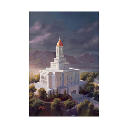 Premium Matte Paper Print, Deseret Peak Temple, After the Storm, by Chaz Walgamott