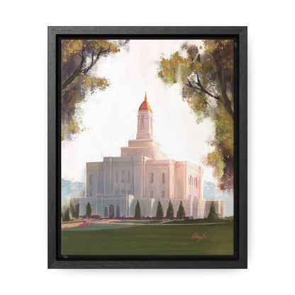 Framed canvas Wrap, Deseret Peak Temple, Golden D by Chaz Walgamott