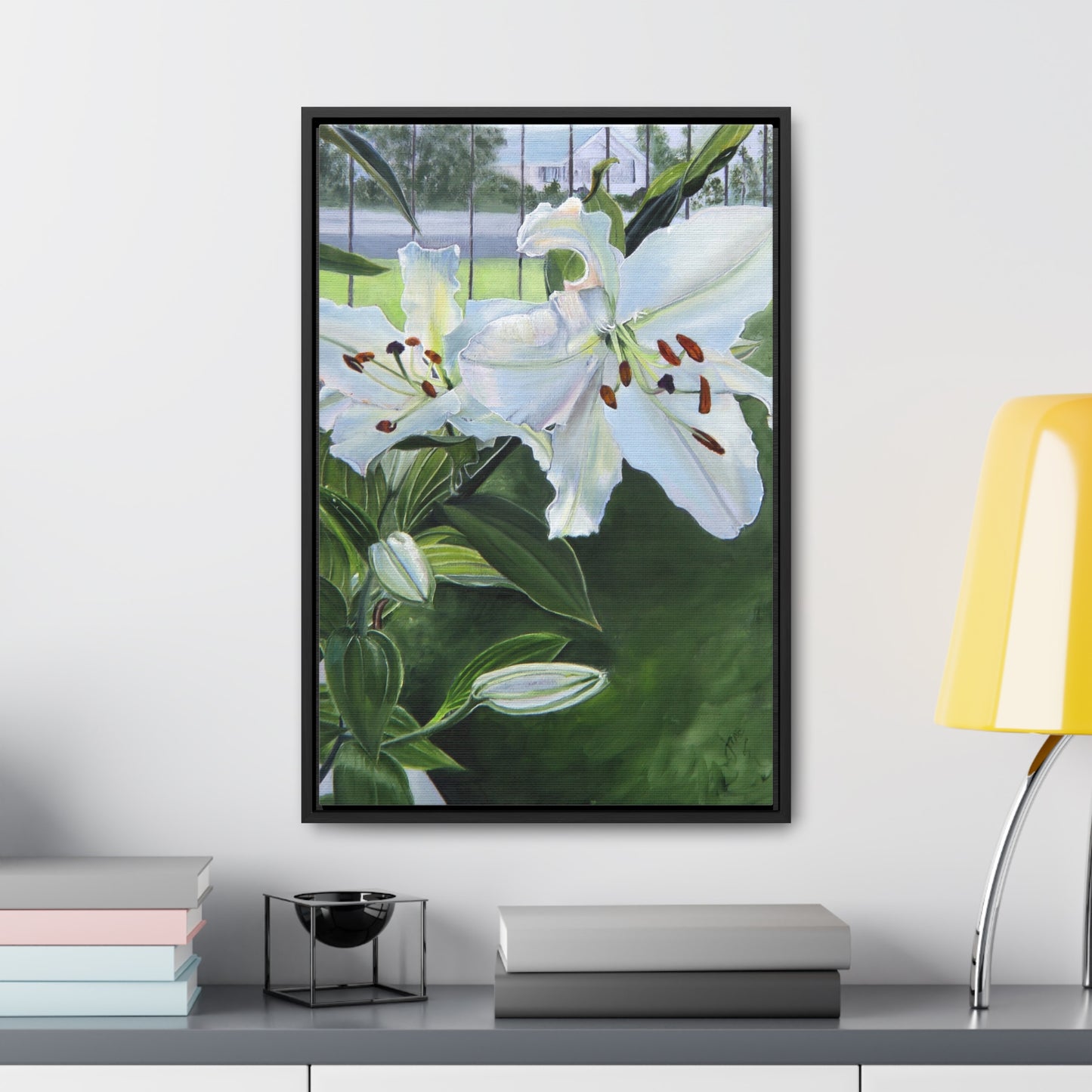 "Luscious Lilies" by Jane Autry-Framed canvas Wrap
