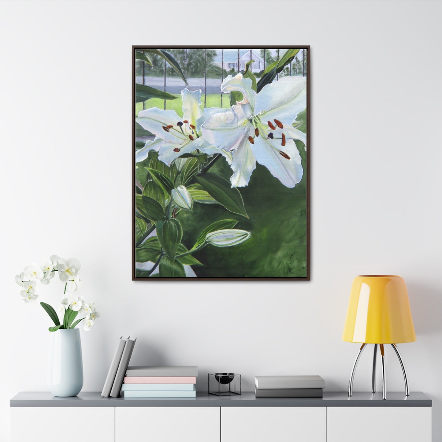 "Luscious Lilies" by Jane Autry-Framed canvas Wrap