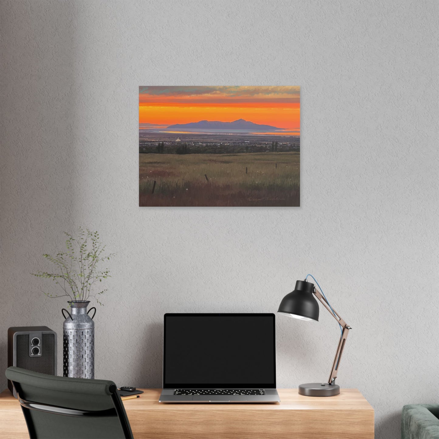 Classic Stretched Canvas, Stansbury Island Sunset, by Rod Walgamott