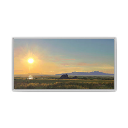 Framed Matte Canvas Print — Adobe Rock Sunset by Rod Walgamott