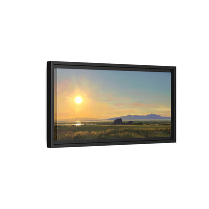 Framed Matte Canvas Print — Adobe Rock Sunset by Rod Walgamott