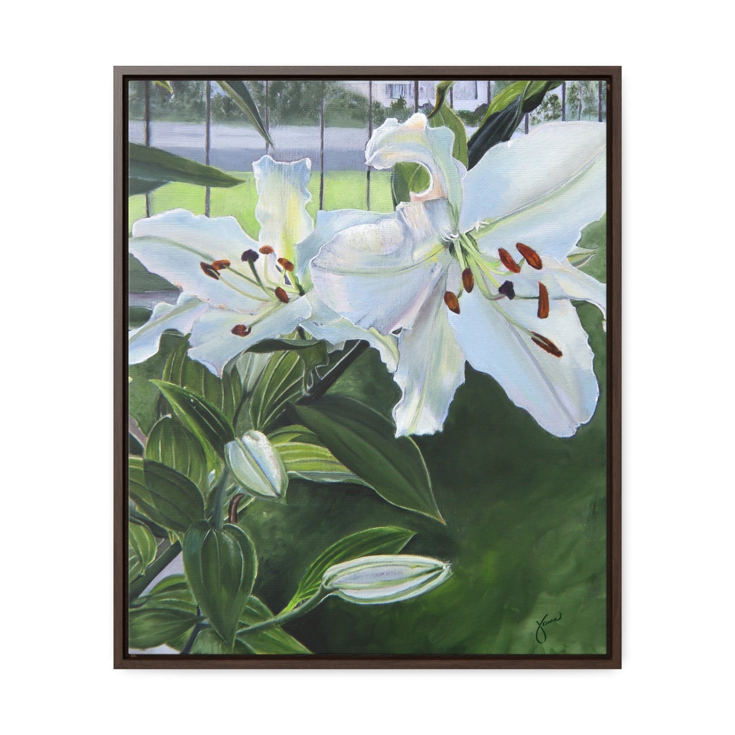 "Luscious Lilies" by Jane Autry-Framed canvas Wrap