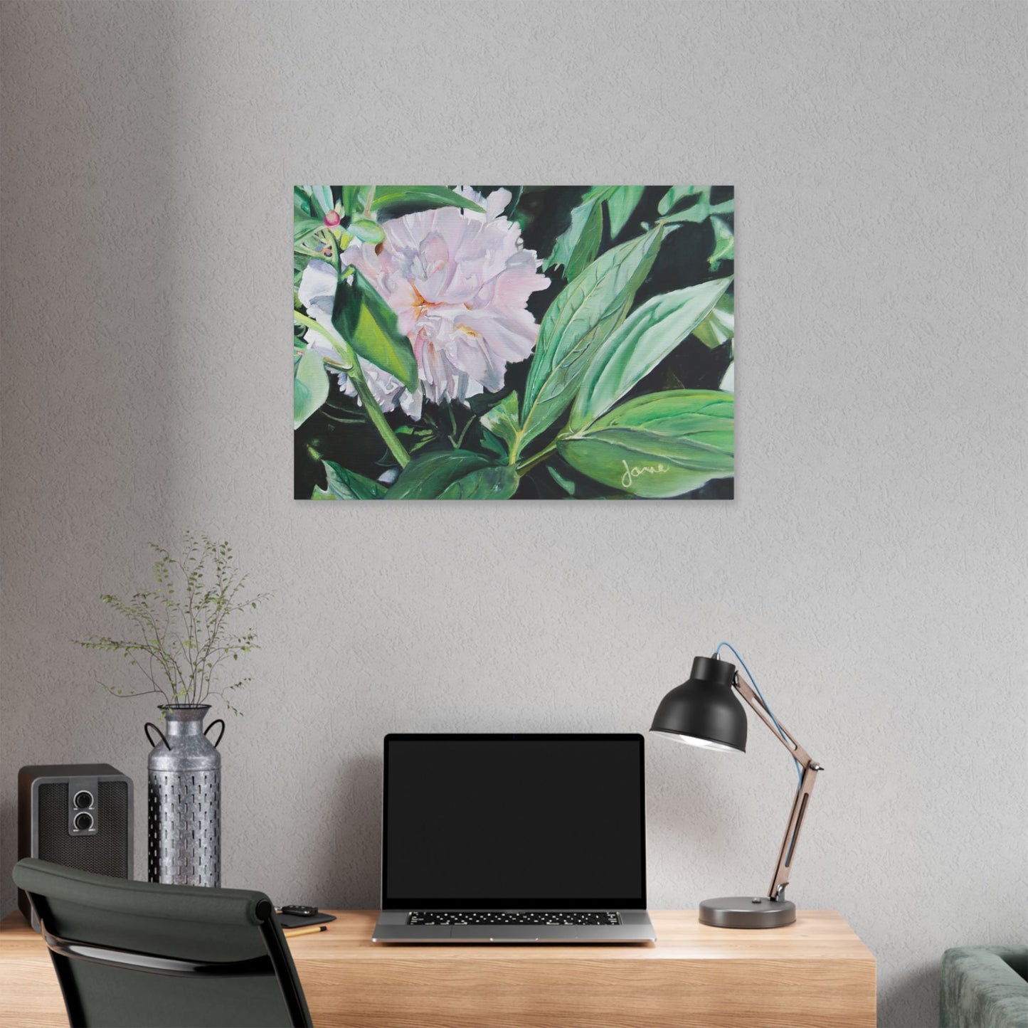 Classic Stretched Canvas, Shy Peone by Jane Autry