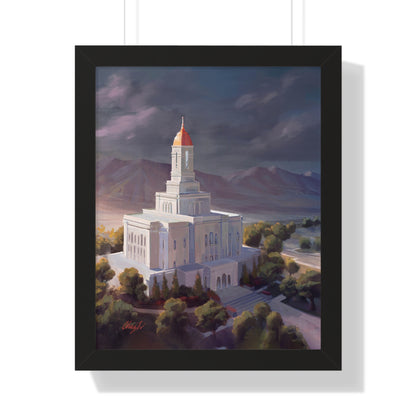 Framed Matte Print, Deseret Peak Temple--After the Storm, by Chaz Walgamott