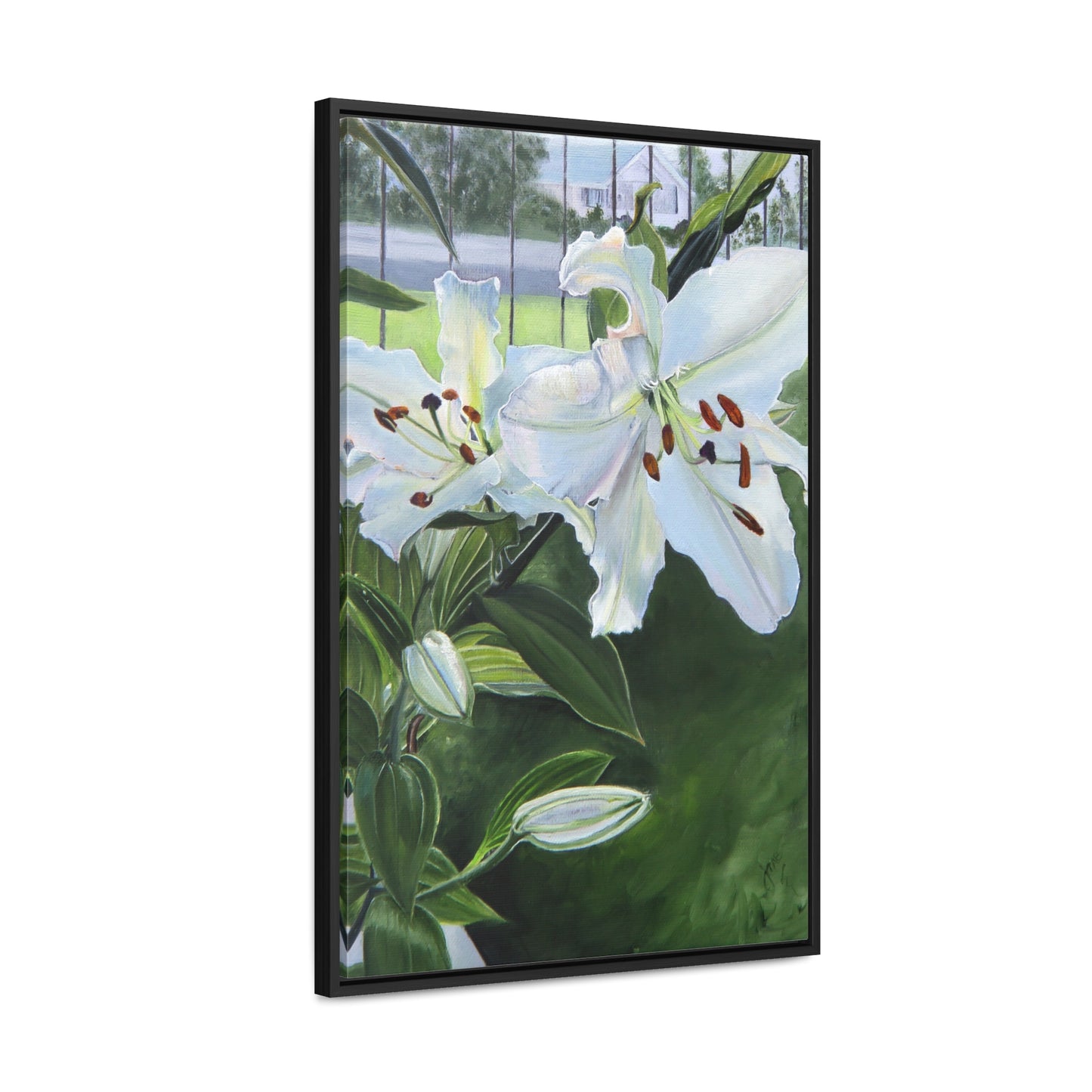 "Luscious Lilies" by Jane Autry-Framed canvas Wrap