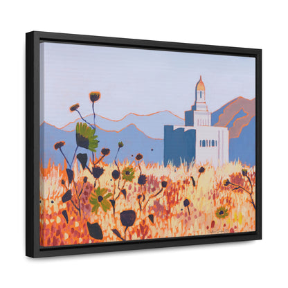 Stretched Canvas Print in Wood Frame--Deseret Peak Temple by Shellece Durfee