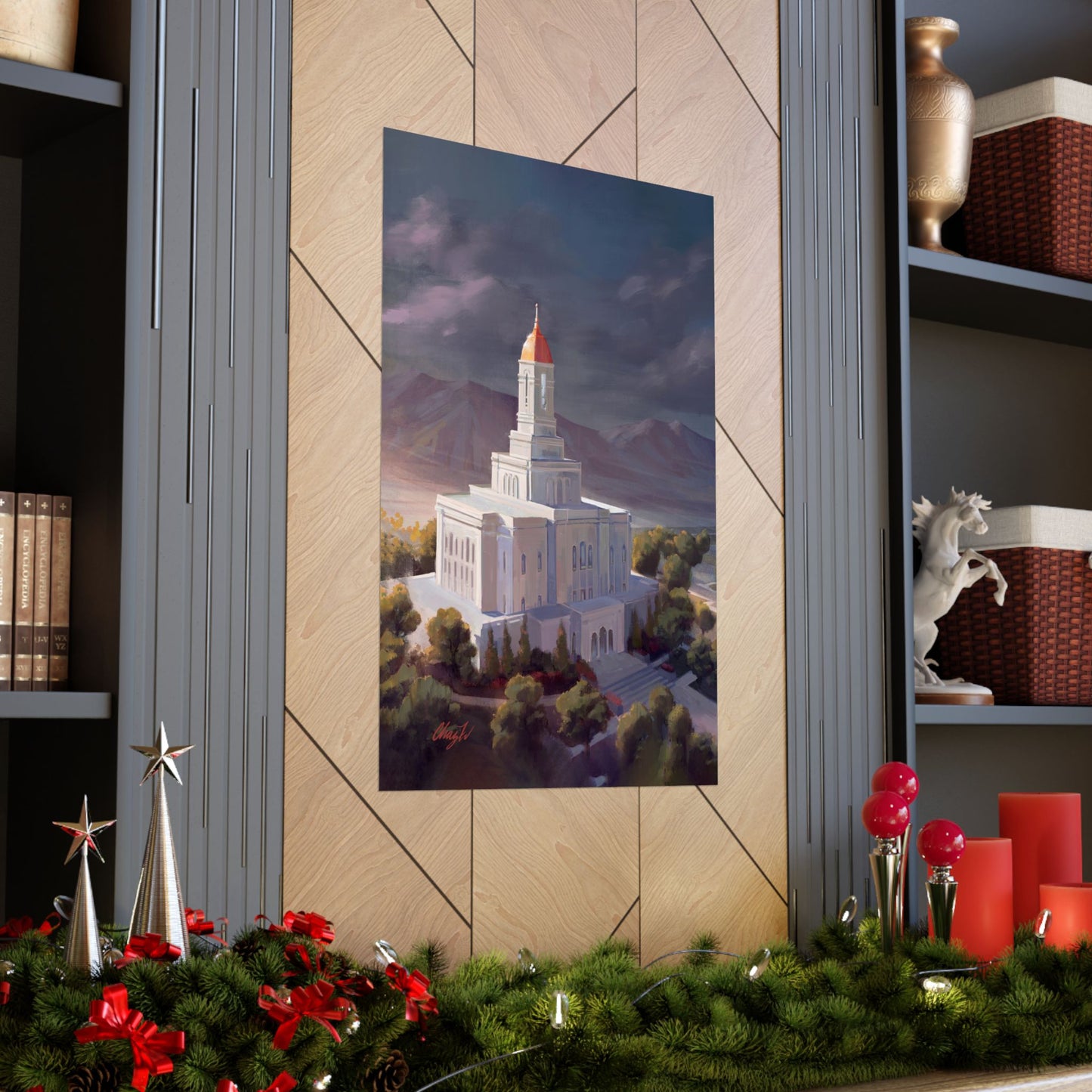 Premium Matte Paper Print, Deseret Peak Temple, After the Storm, by Chaz Walgamott