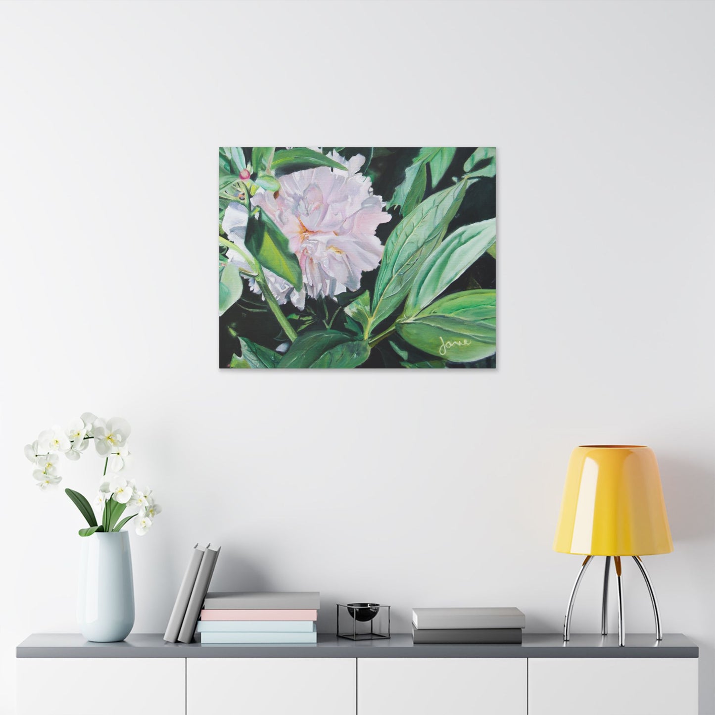 Classic Stretched Canvas, Shy Peone by Jane Autry