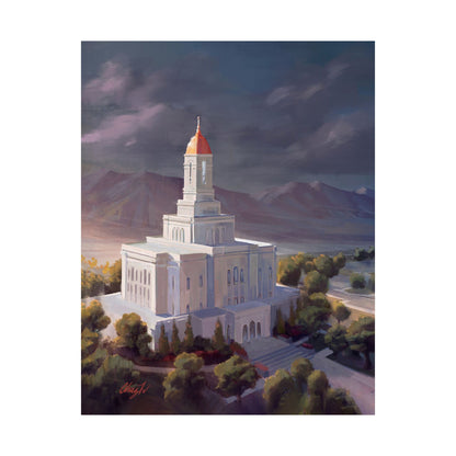 Premium Matte Paper Print, Deseret Peak Temple, After the Storm, by Chaz Walgamott