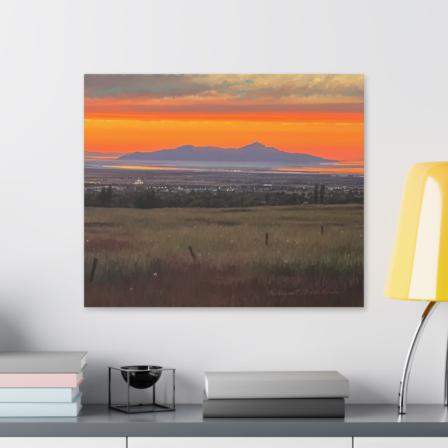 Classic Stretched Canvas, Stansbury Island Sunset, by Rod Walgamott