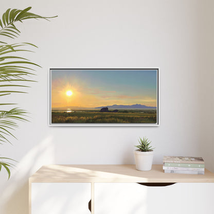Framed Matte Canvas Print — Adobe Rock Sunset by Rod Walgamott