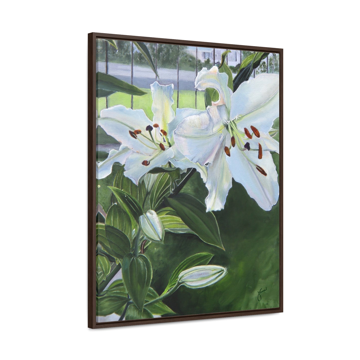 "Luscious Lilies" by Jane Autry-Framed canvas Wrap