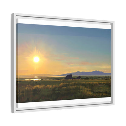 Framed Matte Canvas Print — Adobe Rock Sunset by Rod Walgamott