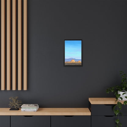 Framed Matte Canvas Print — Horses at Adobe by Rod Walgamott
