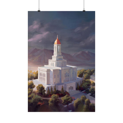 Premium Matte Paper Print, Deseret Peak Temple, After the Storm, by Chaz Walgamott