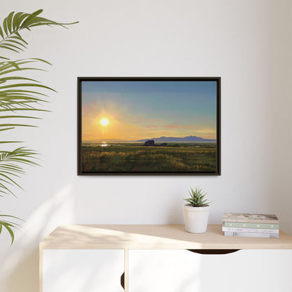 Framed Matte Canvas Print — Adobe Rock Sunset by Rod Walgamott