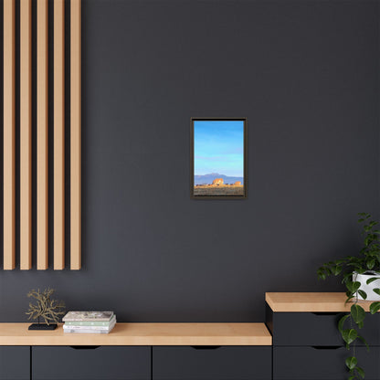 Framed Matte Canvas Print — Horses at Adobe by Rod Walgamott