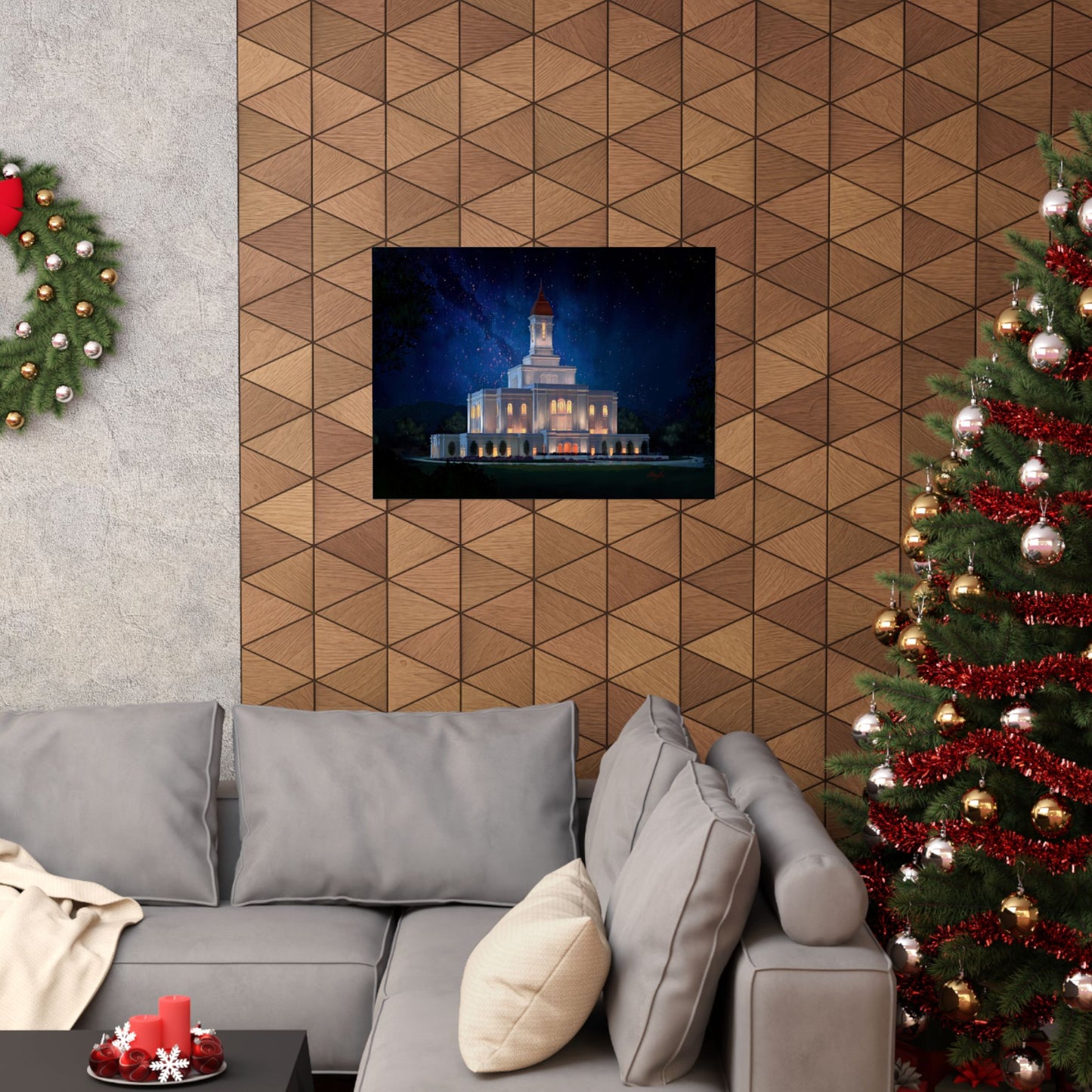 Premium Matte Print--Deseret Peak Temple--Night Sky, by Chaz Walgamott