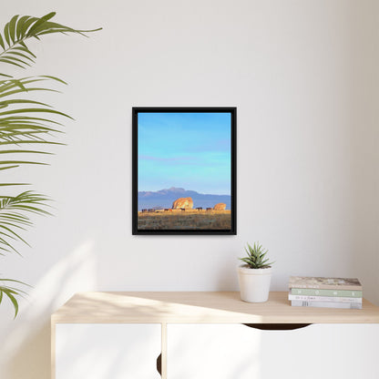Framed Matte Canvas Print — Horses at Adobe by Rod Walgamott