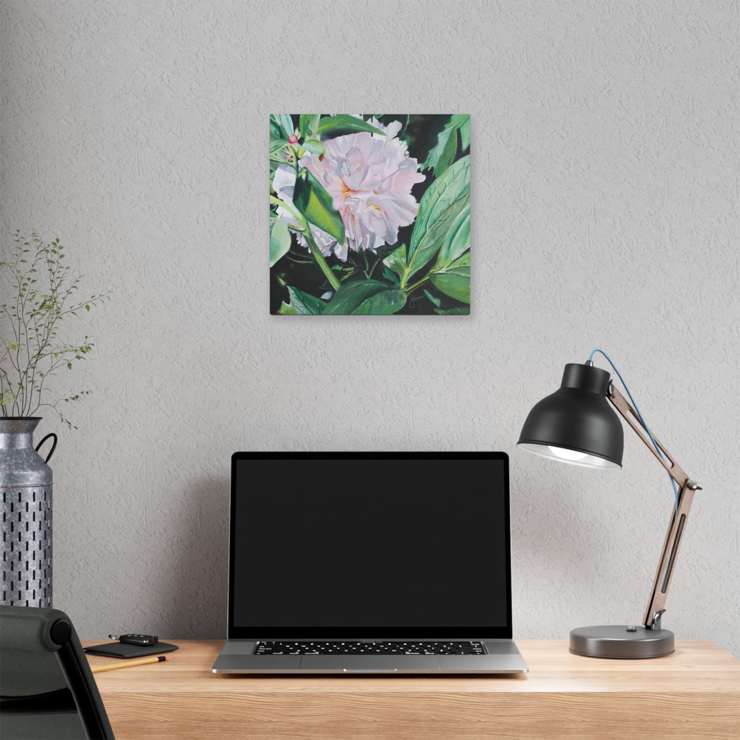 Classic Stretched Canvas, Shy Peone by Jane Autry