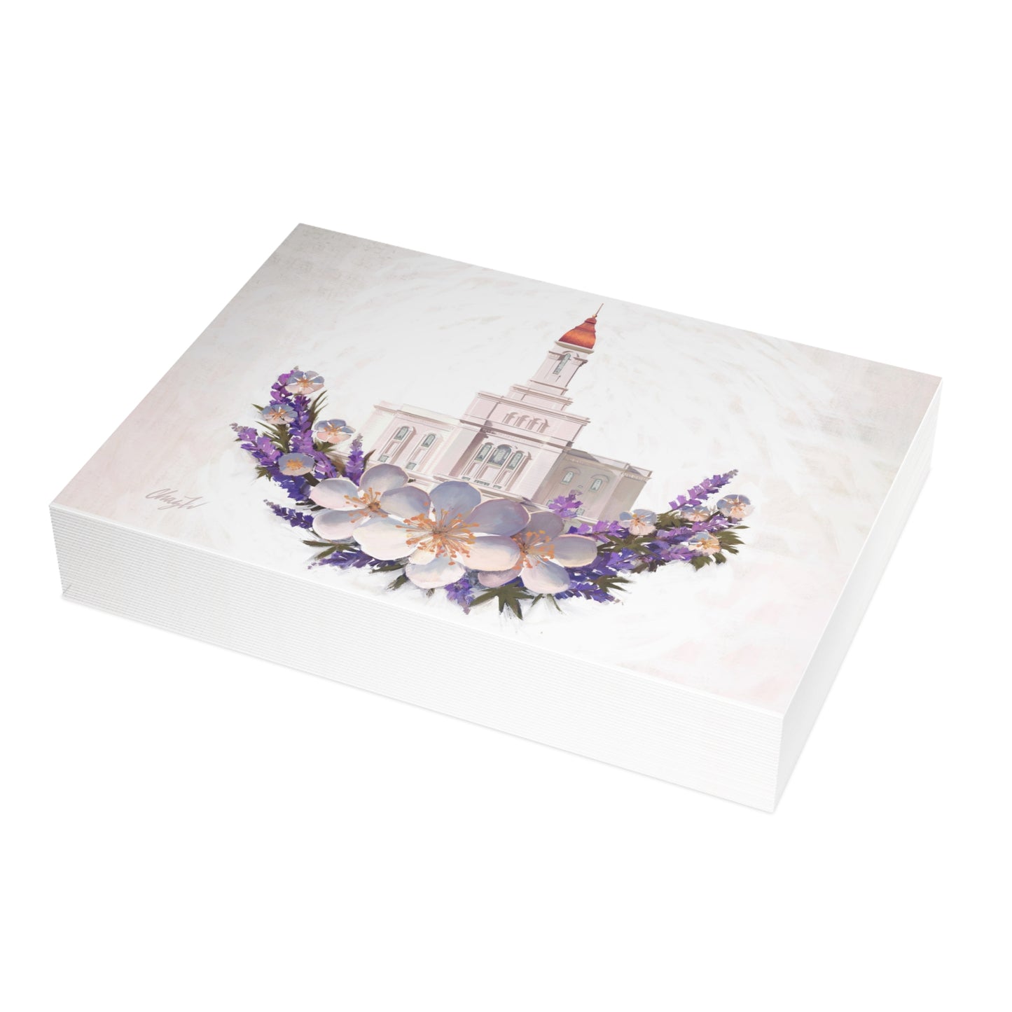 Temple Card Bundle (envelopes not included) Deseret Peak Temple-Floral Wreath