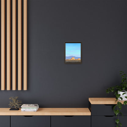 Framed Matte Canvas Print — Horses at Adobe by Rod Walgamott