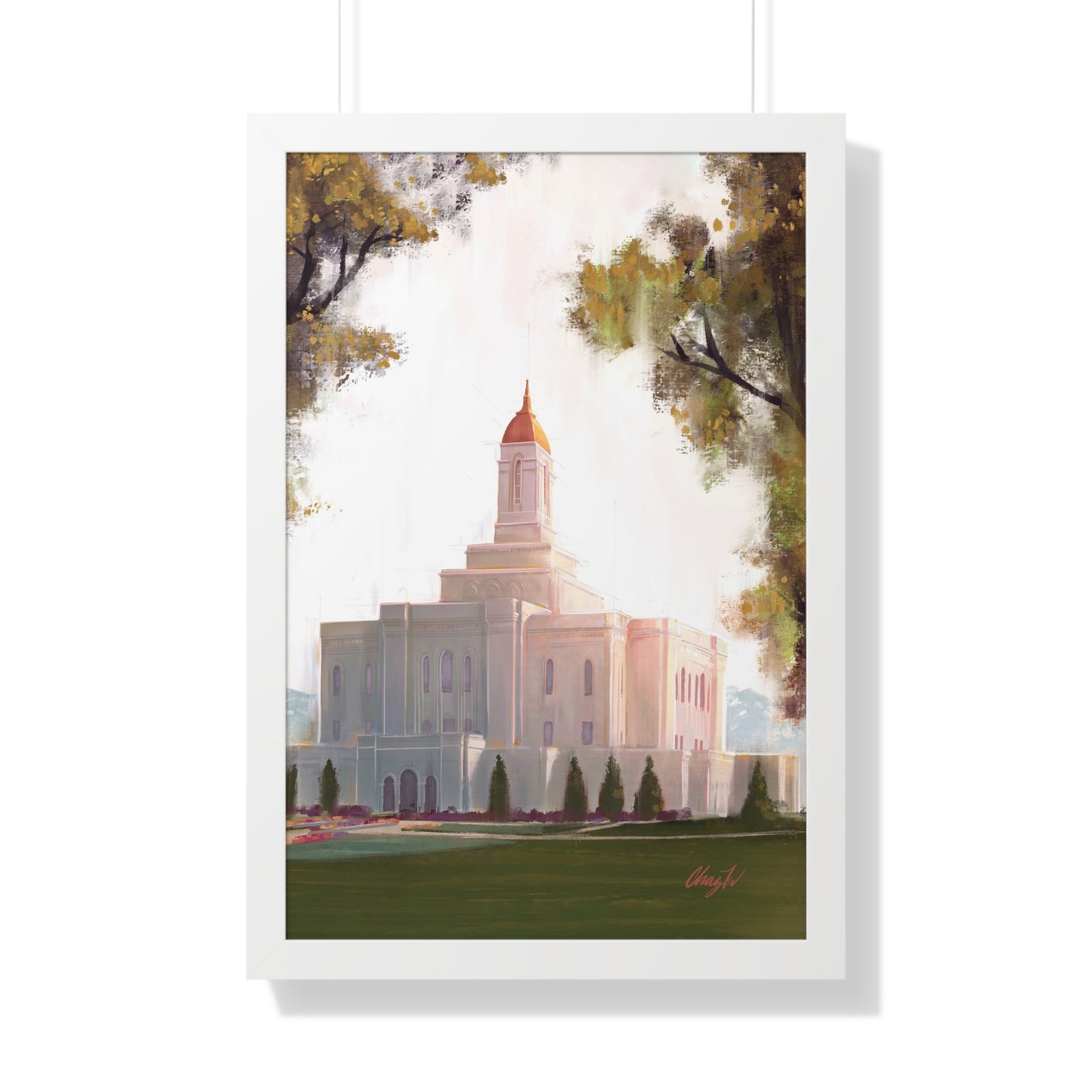 Framed Matte Print, Deseret Peak Temple--Golden, by Chaz Walgamott