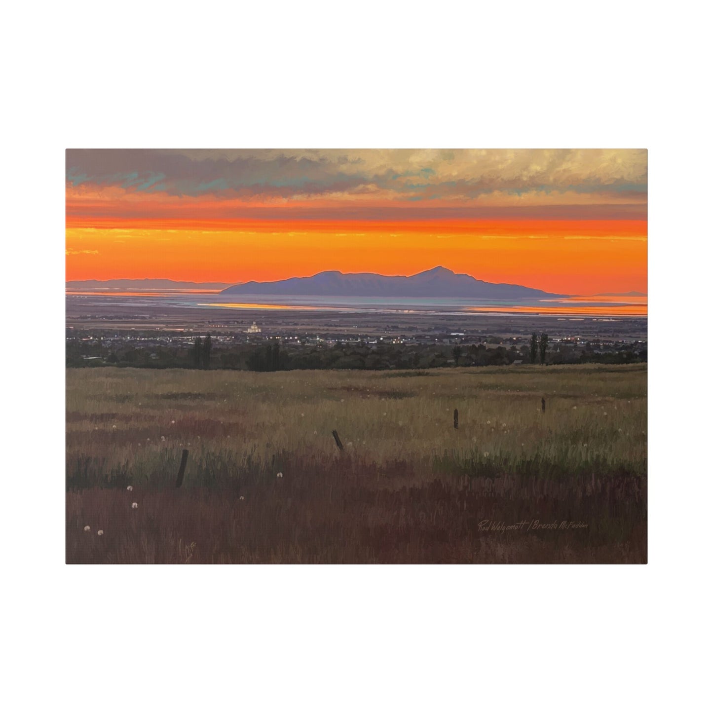 Classic Stretched Canvas, Stansbury Island Sunset, by Rod Walgamott