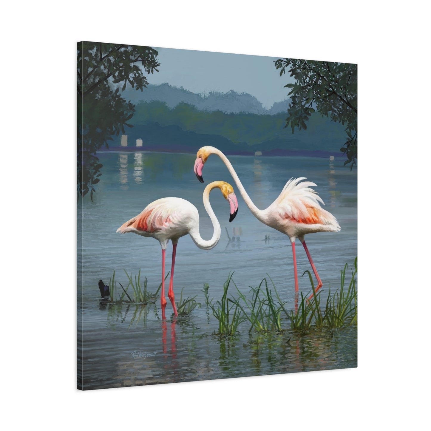 Canvas Gallery Wrap--Flamingo Dance, by Rod Walgamott