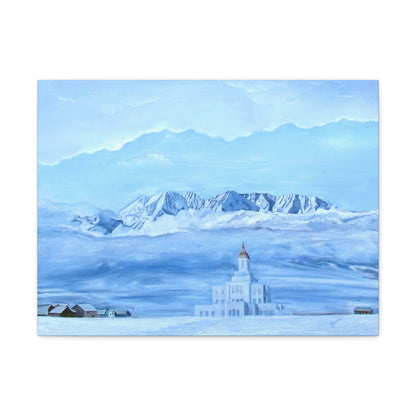 Deseret Peak Temple--Hope in the Bleak of Winter, by Jane Autry, Canvas Gallery Wrap