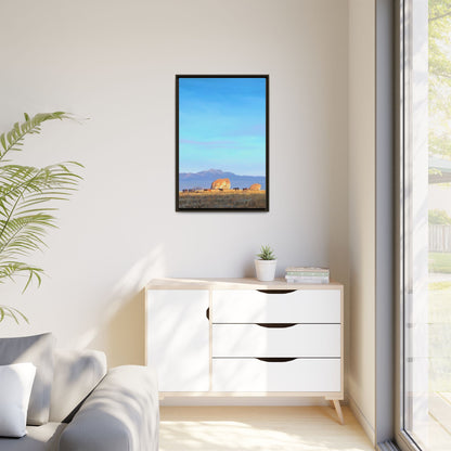 Framed Matte Canvas Print — Horses at Adobe by Rod Walgamott