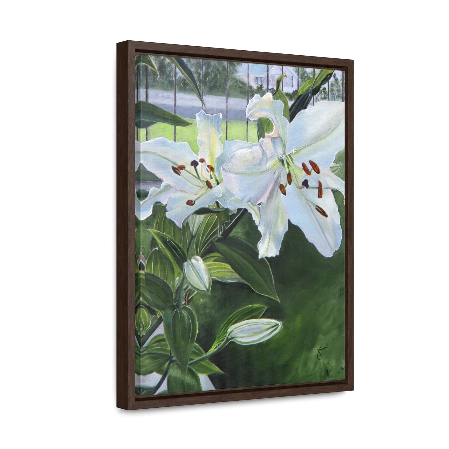 "Luscious Lilies" by Jane Autry-Framed canvas Wrap
