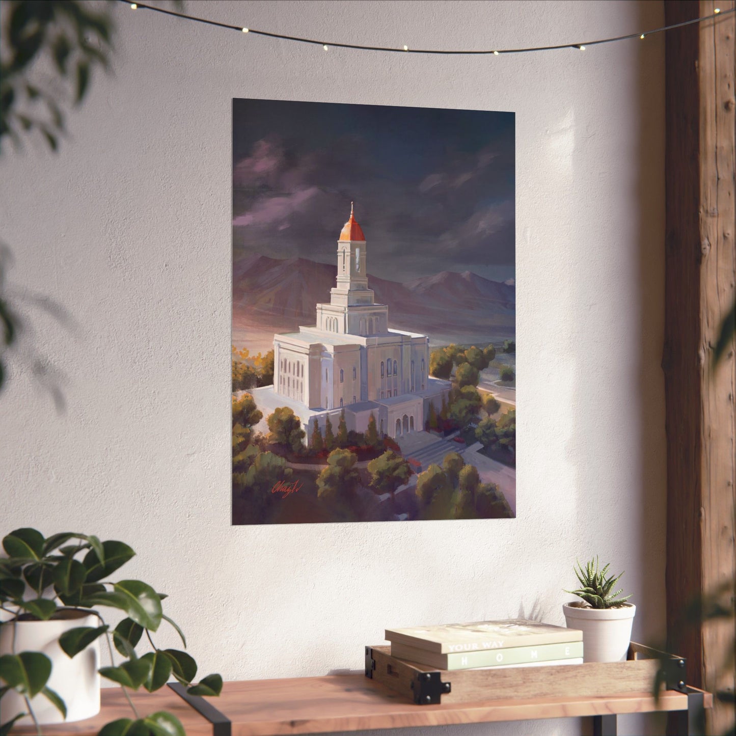 Premium Matte Paper Print, Deseret Peak Temple, After the Storm, by Chaz Walgamott