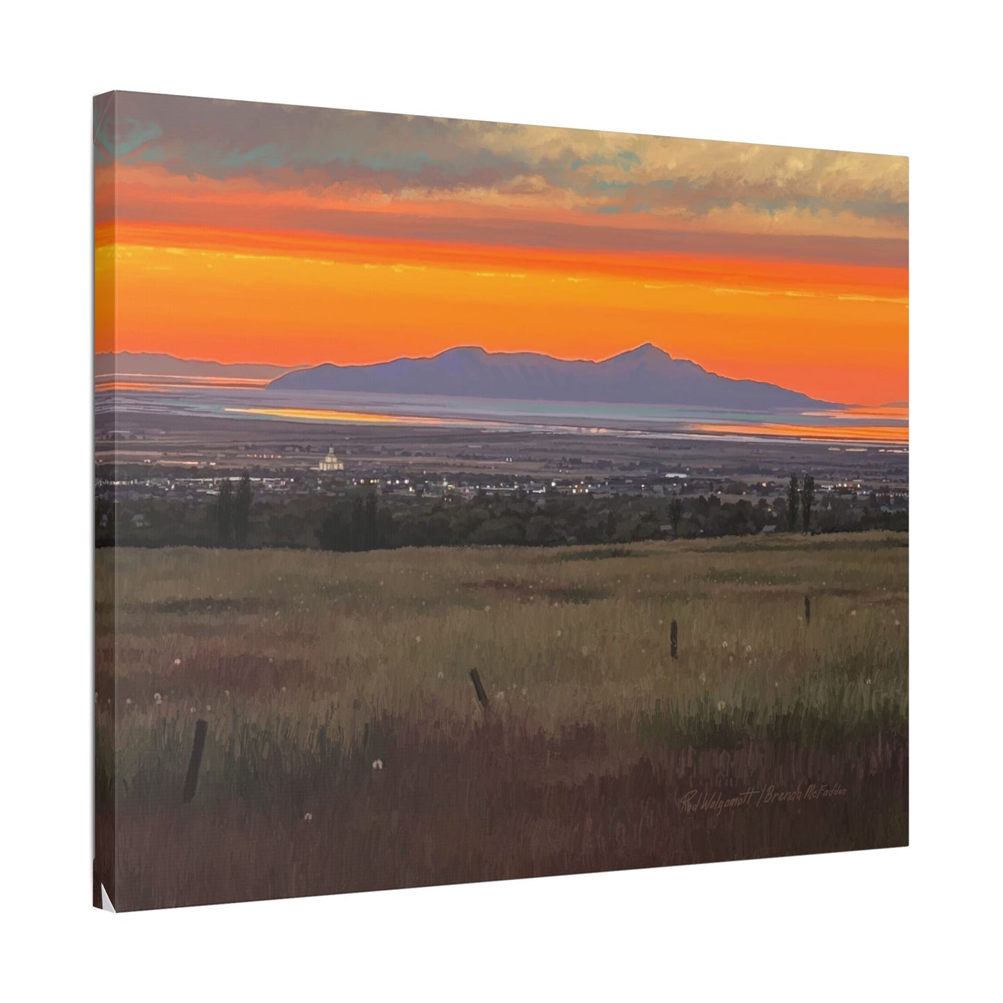 Classic Stretched Canvas, Stansbury Island Sunset, by Rod Walgamott
