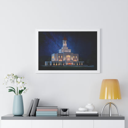 Premium Matte Print--Framed, Deseret Peak Temple--Night, by Chaz Walgamott