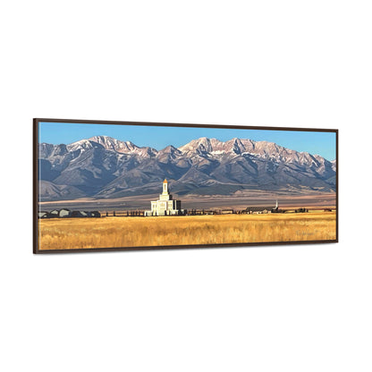 Stretched Canvas Wrap in Wood Frame, Deseret Peak Temple and Deseret Peak, by Rod Walgamott