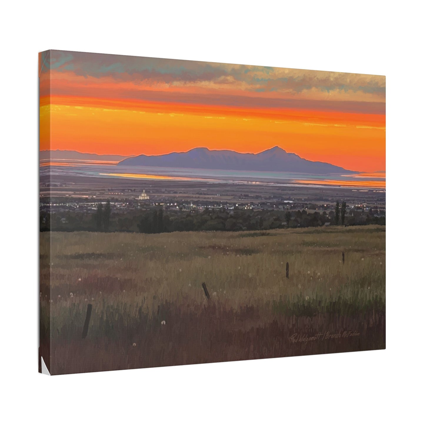 Classic Stretched Canvas, Stansbury Island Sunset, by Rod Walgamott