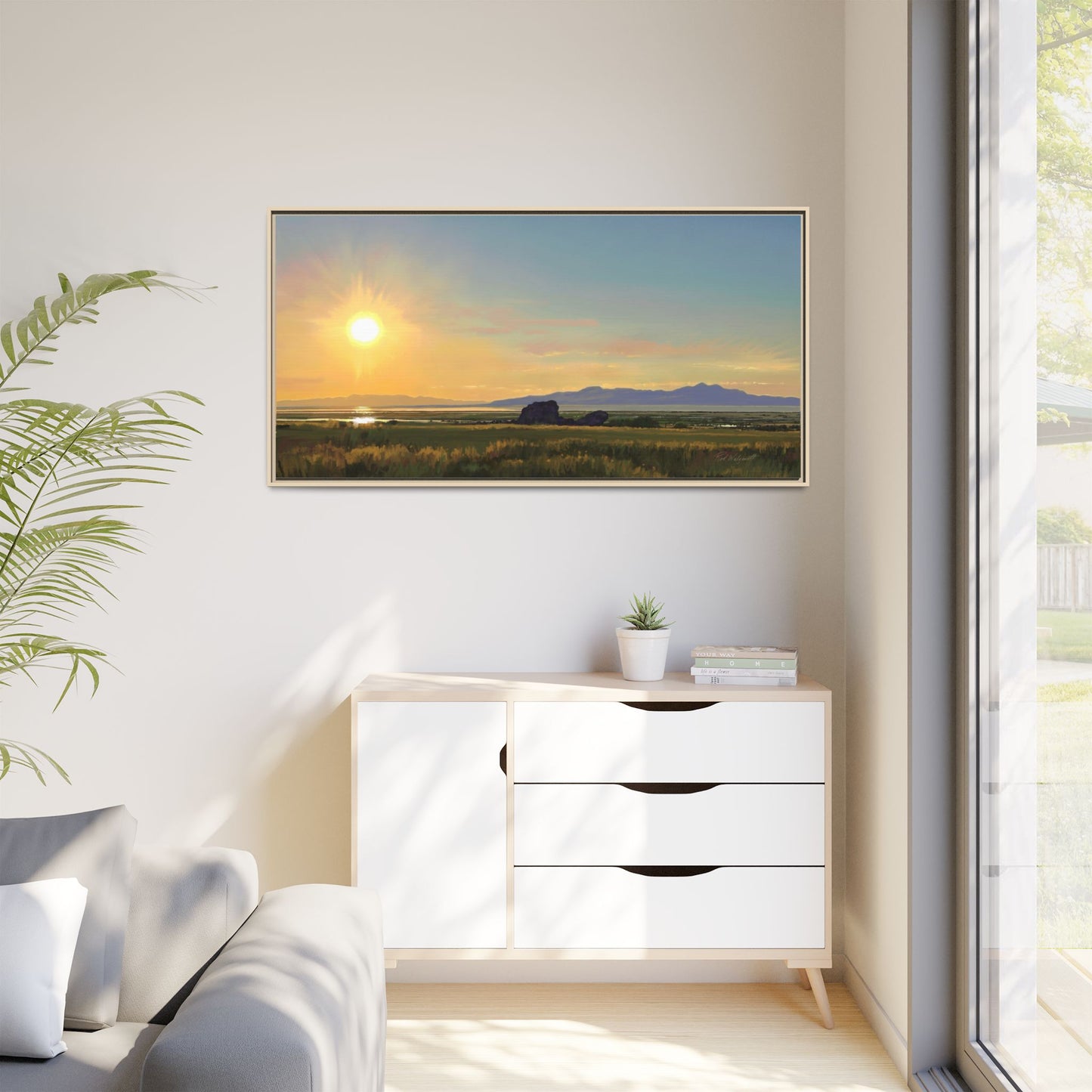 Framed Matte Canvas Print — Adobe Rock Sunset by Rod Walgamott