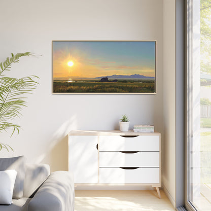 Framed Matte Canvas Print — Adobe Rock Sunset by Rod Walgamott