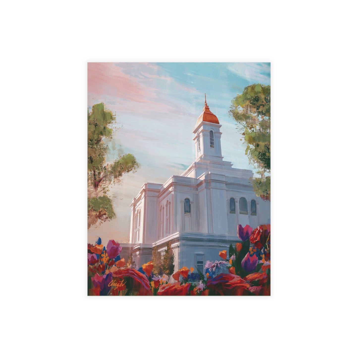Temple Card Bundle (envelopes not included) Deseret Peak Temple-Spring Flowers