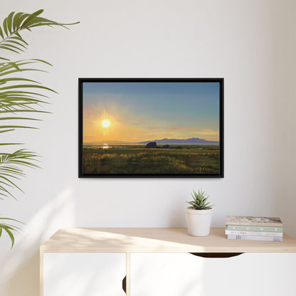 Framed Matte Canvas Print — Adobe Rock Sunset by Rod Walgamott