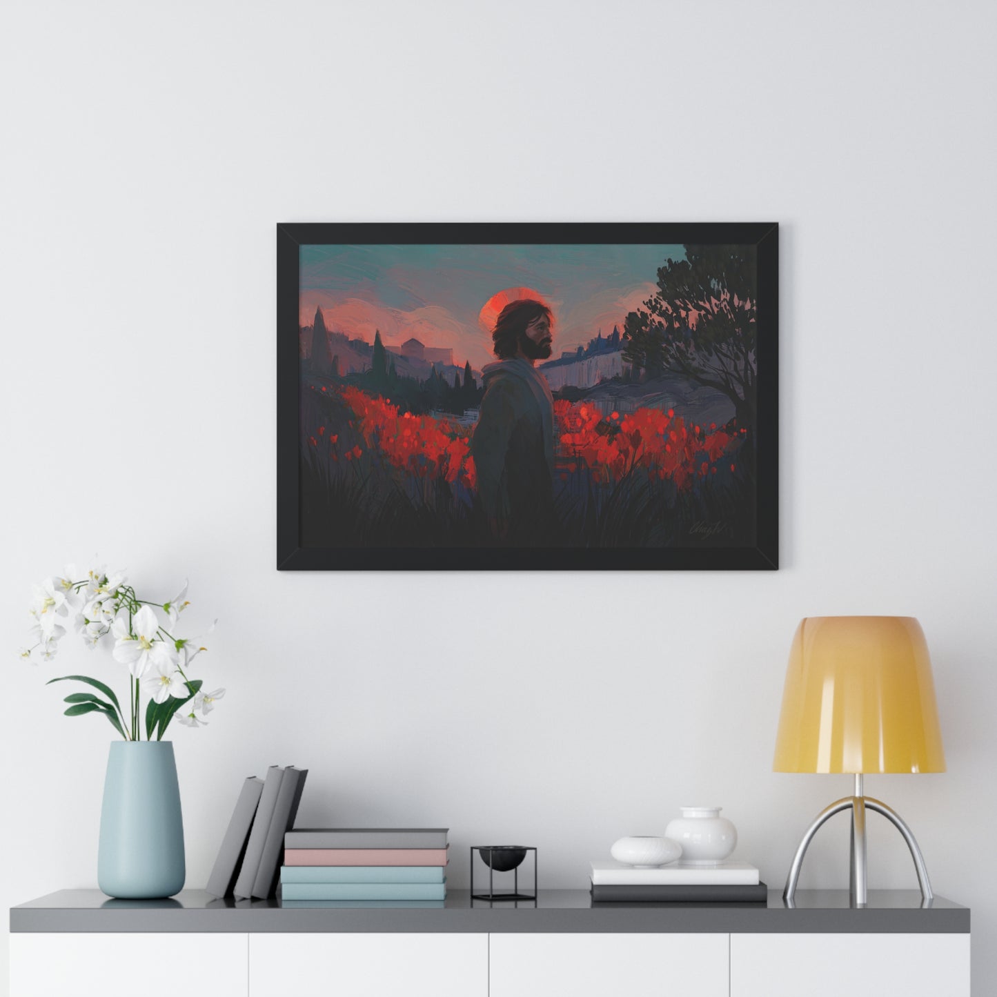Framed Matte Print, "Though as Scarlet" by Chaz Walgamott
